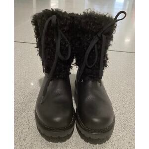 Oscar sport winter fur leather boots size 40 black-italy